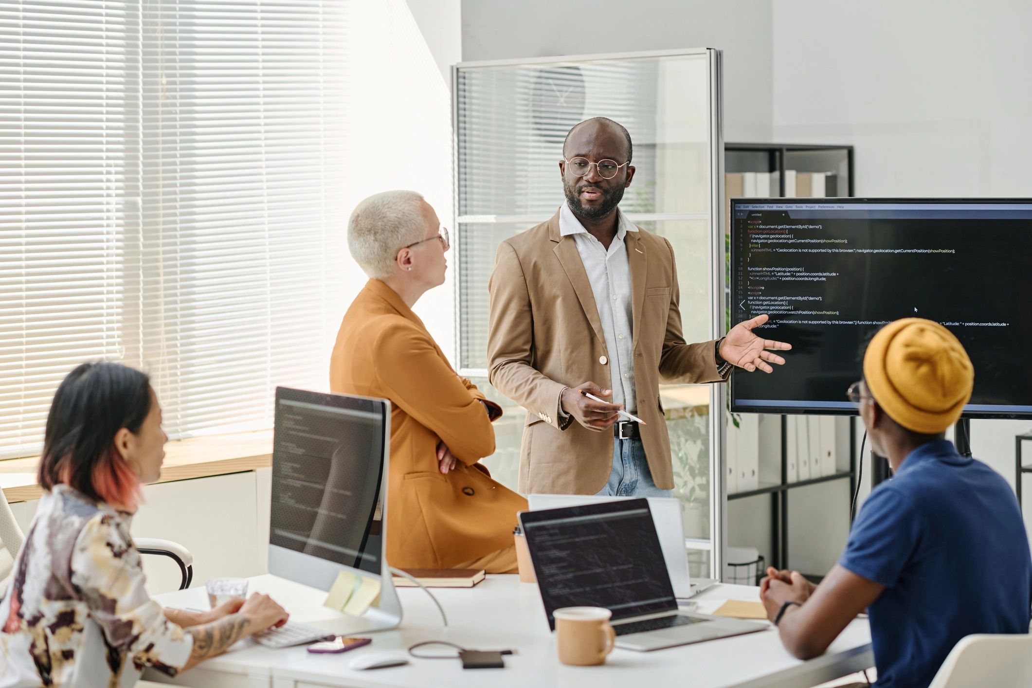 cybersecurity team modern office